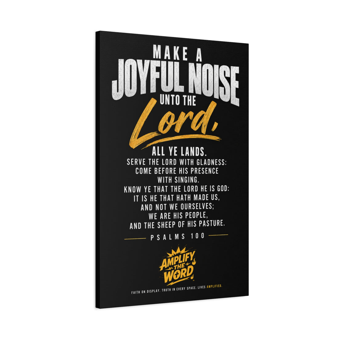 Psalm 100 Canvas Wall Art — "Serve the Lord with Gladness" Stretched Matte Canvas