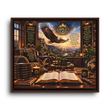 Amplify the Word Eagle and Open Bible Framed Canvas