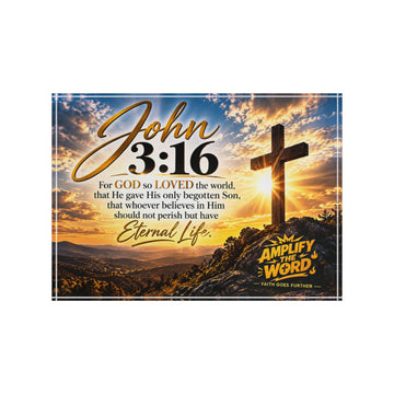 John 3:16 Photo Block – Inspirational Christian Cross Scripture Display