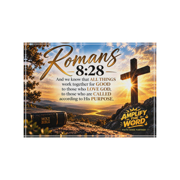 Romans 8:28 Photo Block - Inspirational Christian Scripture Decor