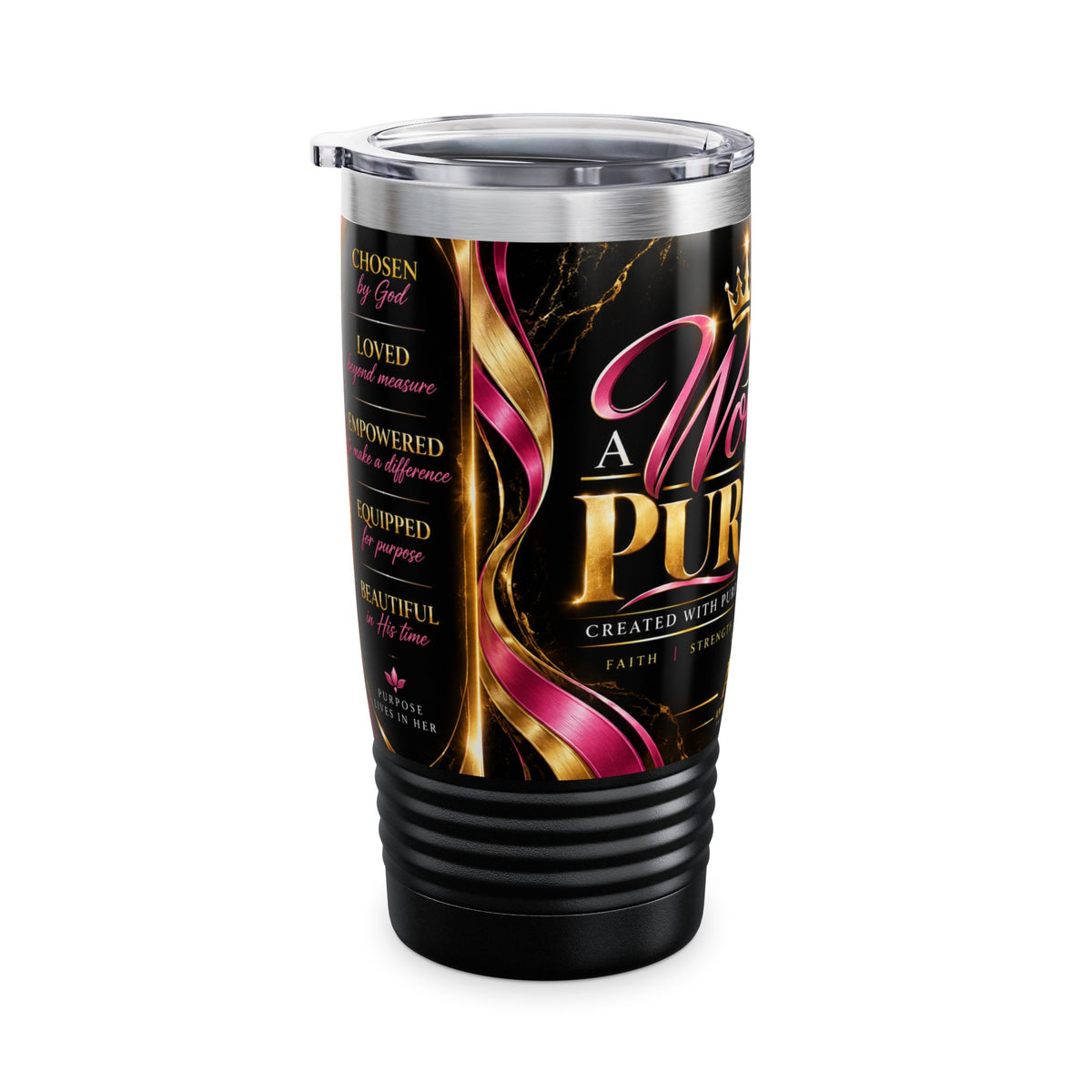 Woman of Purpose 20oz Tumbler — Inspirational Christian Travel Mug