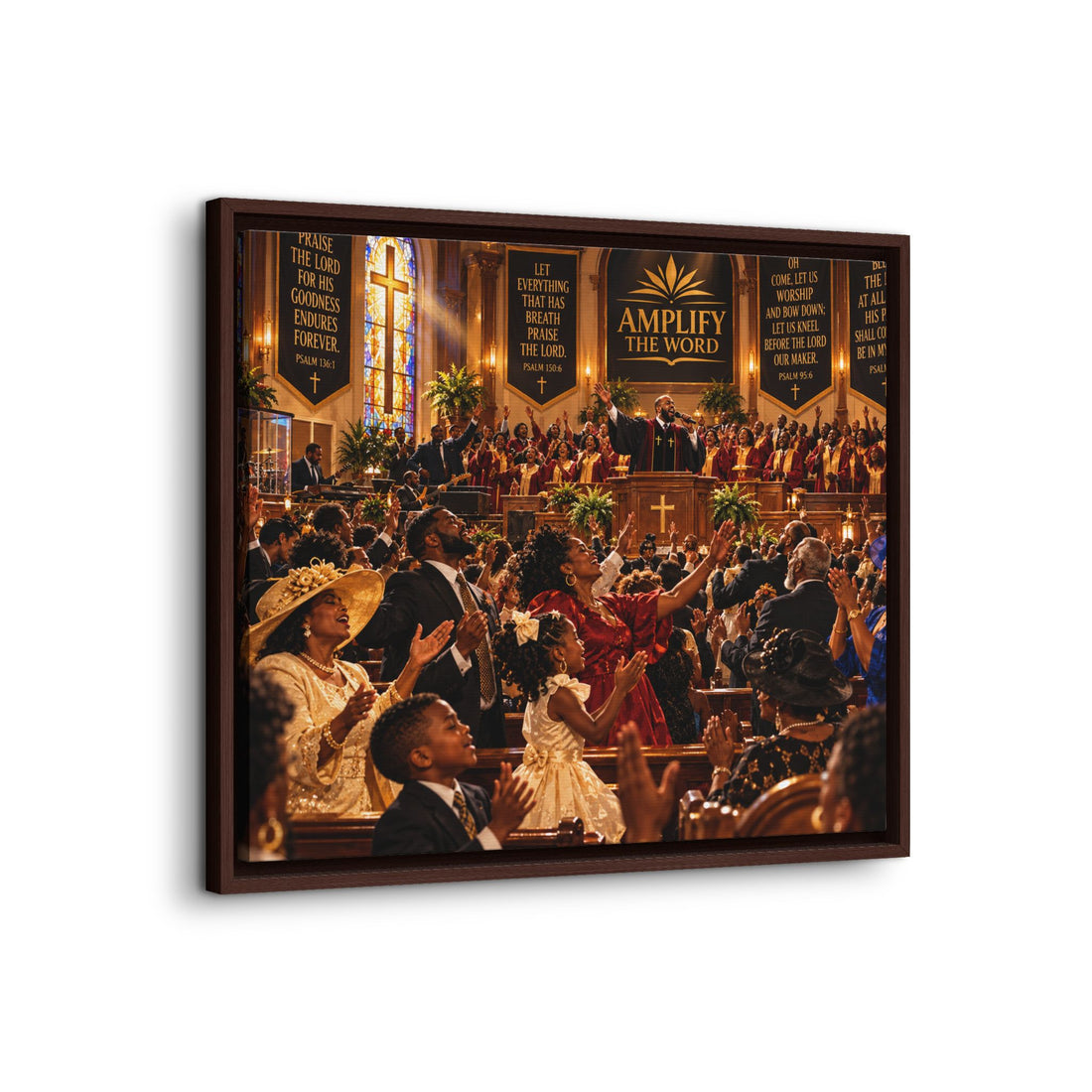 Amplify Faith Church Celebration Framed Canvas Wall Art
