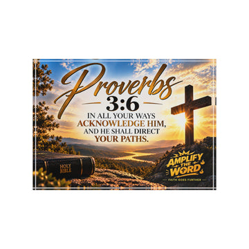 Proverbs 3:6 Scripture Photo Block — Christian Cross Wall Art