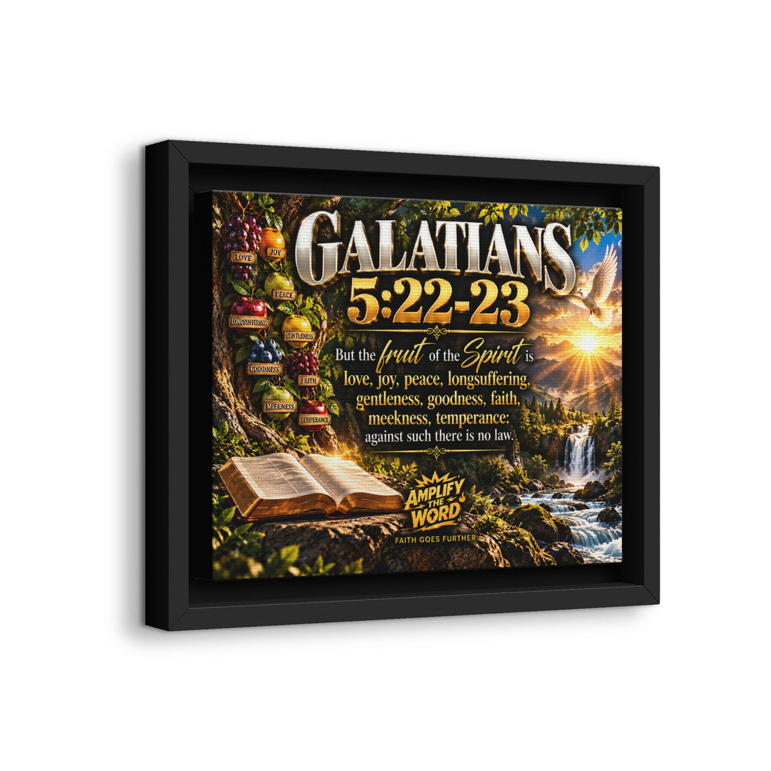Galatians 5:22-23 Fruit of the Spirit Framed Canvas Wall Art