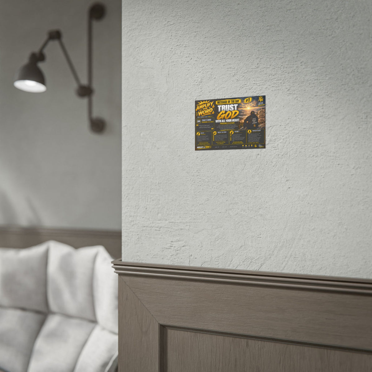 Trust God Poster — 'Trust God with All Your Heart' Christian Wall Art (Rolled Poster)