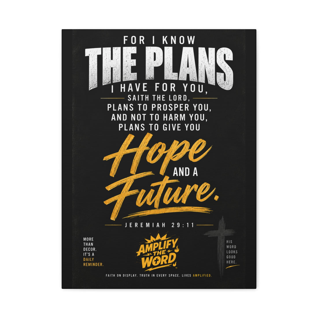 Jeremiah 29:11 'Hope and a Future' Matte Canvas Wall Art